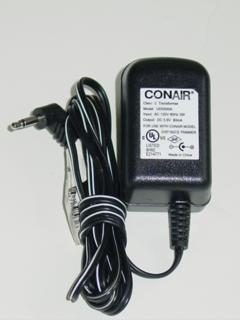 NEW Conair GMT182CS Trimmer AC Adapter UD0500A 5.6V 80mA